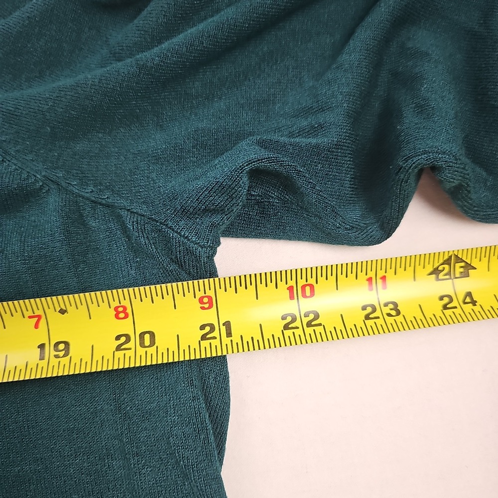 Chicos Women's Size 2 Turtleneck Sweater Pullover Top Teal Green Long Sleeve - Picture 8 of 11